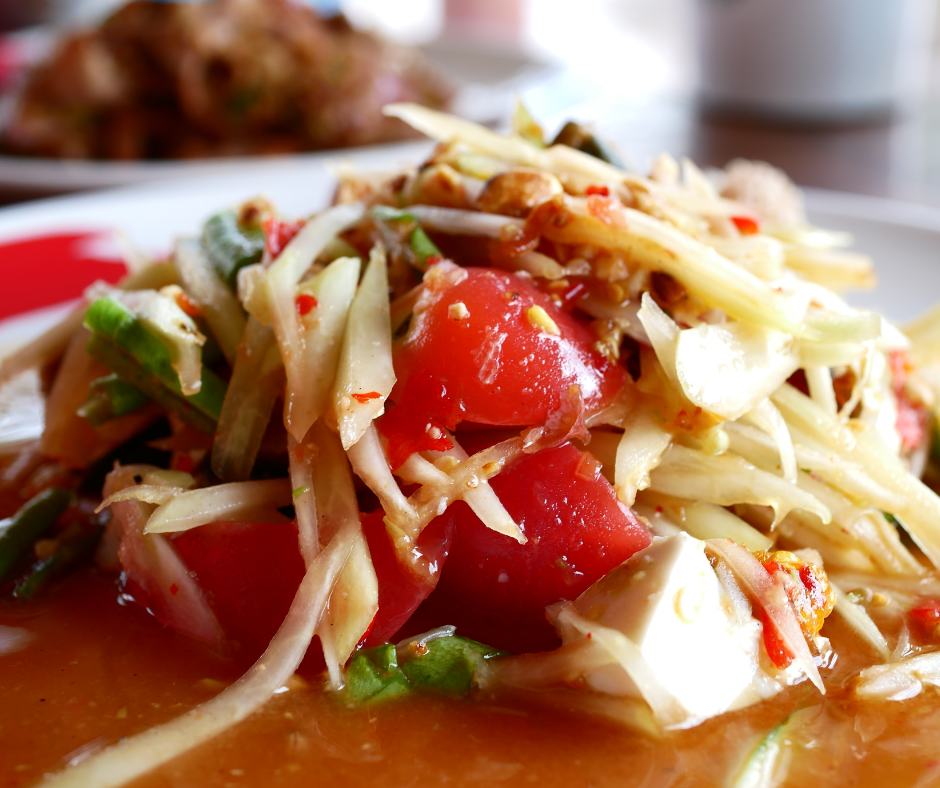 Exotic Som Tam Salad With Live Crab